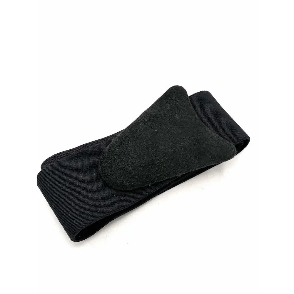 Vintage Milor Black Stretch Belt Suede Covered Buckle Size 27 Fits 30 Inch